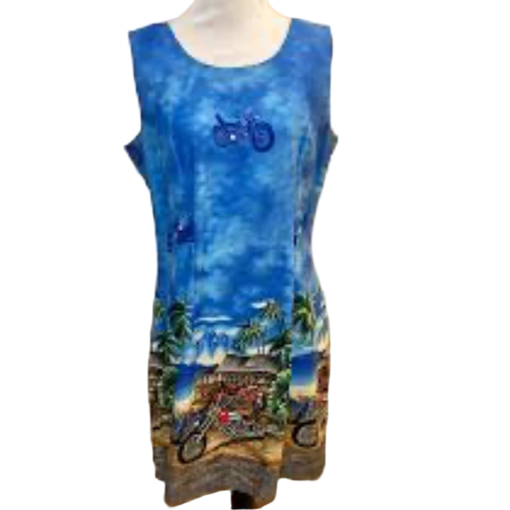 Ky’s Hawaii Cotton Tank Sundress Beach Motorcycle Biker Size Large Dress